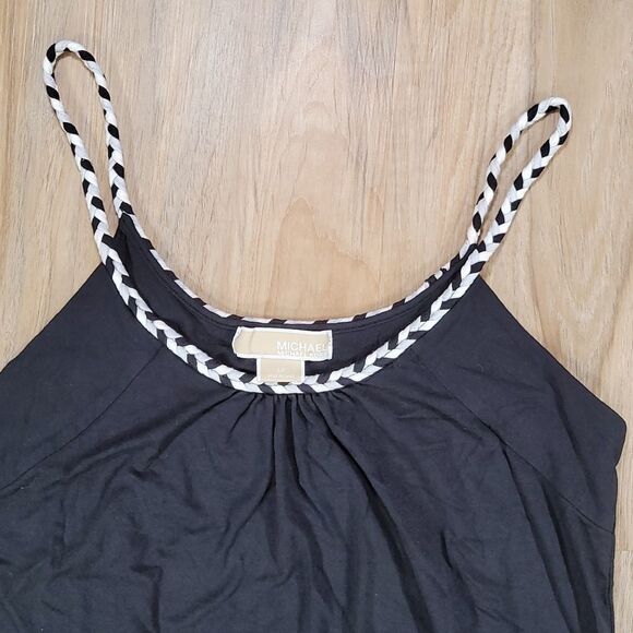🔺️Michael Kors Black Braided Neckline Tanktop Small - Picture 3 of 9